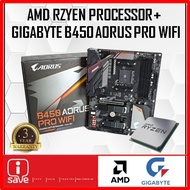 Gigabyte B450 AORUS PRO WIFI B450 AM4 MOTHERBOARD + AMD RYZEN ATHLON / RYZEN 3 / RYZEN 5 / RYZEN 7 C
