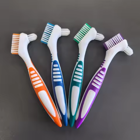 1pc Denture Toothbrush Cleaning Brush Double Sided Denture Brush Invisible Braces Orthodontic Retain