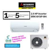 Mitsubishi 2.0HP Standard Inverter Aircond SRK18YXP-W4 R32 Air conditioner SRK18YXP / SRK18YXPW4 / 2.5HP SRK24YXS2 Penghawa Dingin