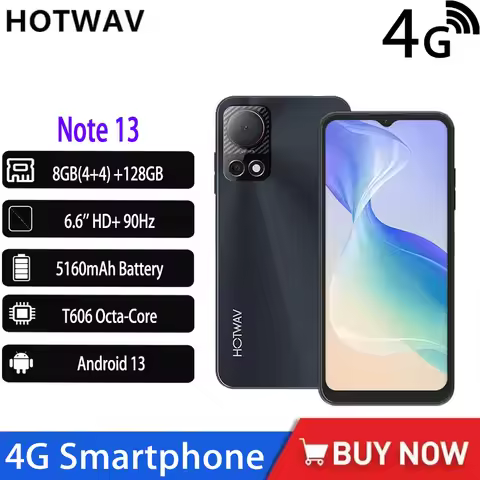 NEW HOTWAV Note 13 4G Smartphone Android 13 6.6 “ HD+ 90Hz T606 Octa-Core 4GB+128GB Mobile Phone 50M