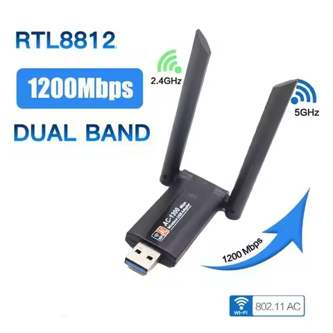 Dual Band 1200Mbps USB RTL8812 Wireless AC1200 Wlan USB3.0 Wifi Lan Adapter Dongle 802.11ac With Ant