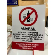 Amaran Menjual Minuman Beralkohol /PVC Sign