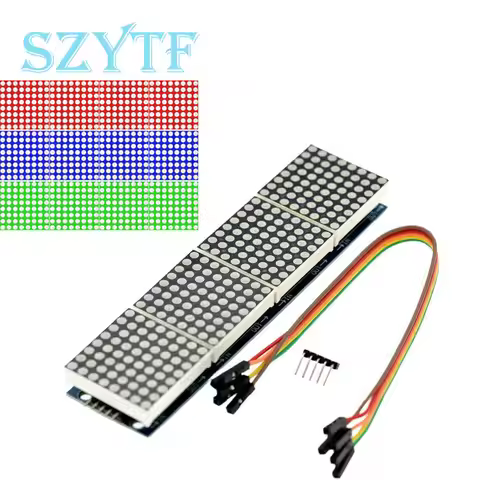 1pcs MAX7219 Dot Matrix Module Control Single Chip Microcomputer Module 4-in-1 Display 5P Line