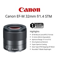 CANON EF-M 32MM F/1.4 STM LENS M MOUNT APSC FORMAT MACRO PRIME WIDE ANGLE LENS EFM 32MM f/1.4 32MM 1