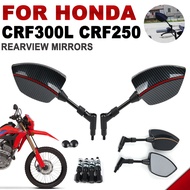 กระจกมองหลังรูปแบบคาร์บอนไฟเบอร์สำหรับฮอนด้า CRF300L CRF300 CRF250แรลลี่ CRF250L CRF 300L อุปกรณ์มอเตอร์ไซค์กระจกมองข้าง