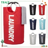 TEALY Extra-Large Laundry Basket, Foldable Design Padded Handle Waterproof Laundry Basket, Multi-Pur