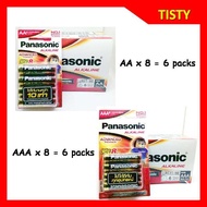 แท้ 100%  AA/AAA Pack 8 ก้อน ยกกล่อง  (6 Packs = 48 ก้อน) Panasonic Alkaline Battery ถ่านอัลคาไลน์