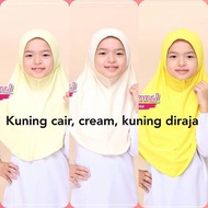 [ORIGINAL] Tudung Sekolah Awning Lembut Kuning Cair / Krim / Kuning Diraja