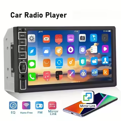 7" Touch Screen Car Stereo MP5 Headunit | Radio with Phone Link,Universal 2 DIN Fit,Includes 2.4G/3G