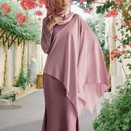 Kaftan Pario Chiffon/French Hitam Cape Dress Jubah Dubai Muslim Dress Plain Elegant Abaya Dresses Jubah Kaftan Cloak