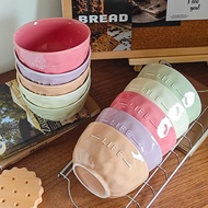 Ins Style Ceramic Bowl Simple Underglaze Color Camping Tableware Dessert Bowl Rice Bowl