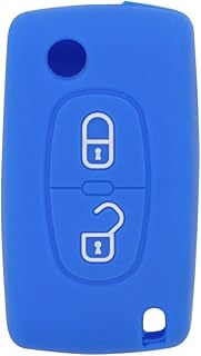 Key Case Compatible with Peugeot Citroen 2 Buttons Flip Remote Control - Silicone Protective Key Cas