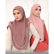 TUDUNG SARUNG QISTINA 2.0 || HIJABS BY HANAMI || INSTANT HIJAB MOSCREPE PLAIN SAIZ M L XL