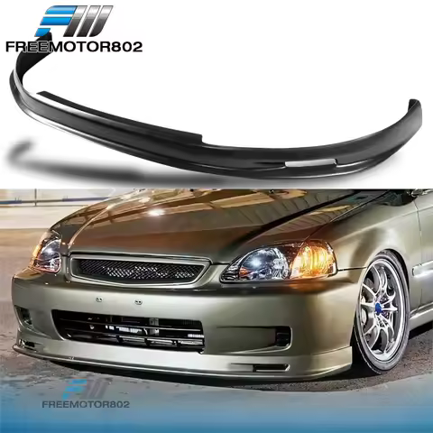 Fits 99-00 Honda Civic EK EK9 Mugen 2/3/4DR Black Front Bumper Lip Splitter - PP