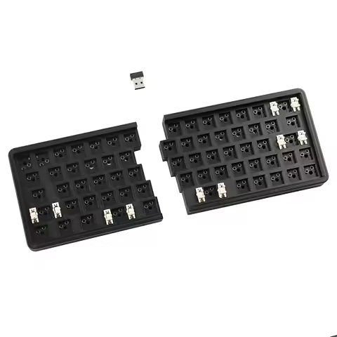 YMDK 60% W64 66 Keys Wireless Split Keyboard 2.4Ghz Ergonomic Hotswappable PLA Vial Programmable Ind