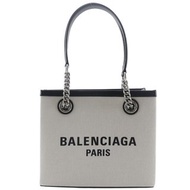 【日本直送】BALENCIAGA 巴黎世家 小款托特包 Logo 7599412AAOK9260 淺灰色 女性【二手】