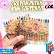 CAPYBARA MINI ROTATING CRAYON 1 SET 12 pcs CAPYBARA CRAYON TWIST CUTE UNIQUE READY