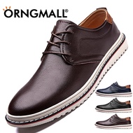 ORNGMALL รองเท้าหนังสำหรับผู้ชายสไตล์อังกฤษอย่างเป็นทางการรองเท้าหนังวัวสบายๆธุรกิจรองเท้าหนังรองเท้า Derby Oxford รองเท้า Plus ขนาด38-48