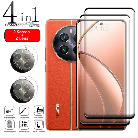 4-in-1 For Realme 12 Pro Plus Glass For OPPO Realme 12 Pro Plus Glass HD 9H Screen Protector For Rea