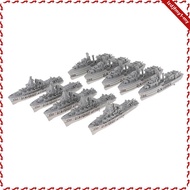 [leipupa] Set of 10 Navy  Warship Boat Model Toy Adults Play Set for Kids, Boys and Girls Collection