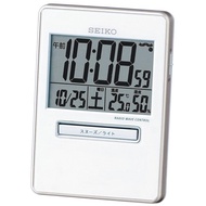 Seiko Clock Alarm Clock Traveller Radio Wave Digital Calendar Temperature Humidity Display White Pearl SQ699W SEIKO