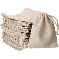 nuoshen 30 Pcs Hessian Bags, 8 X 10 CM Burlap Bags Cotton Drawstring Bag Hessian Fabric Small Drawst