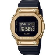 JDM WATCH★ CASIOG-SHOCK (Metallic Stainless Steel) with Resin Strap (Black x Gold) Trendy (Men) GM-5600G-9 GM-5600G-9JF