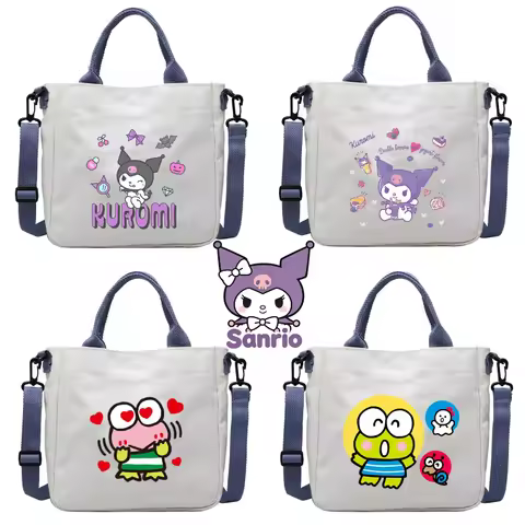Sanrio Kuromi Shoulder Bag Cartoon Printed Handbag Women's Large Capacity Crossbody Bag Cute Handhel
