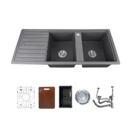 KITCHEN STUDIO ซิงค์แกรนิต 2 หลุมพักซ้าย KSS-116L-2C-GG