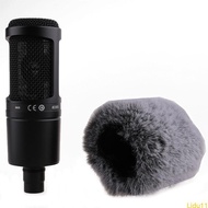 Lidu11 Windscreen Pop Filter Furry Windscreen Muff Wind Microphone Cover for AT2020