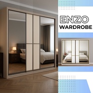 Enzo Wardrobe | Almari Fluted Sliding Door Wardrobe 8ft/9ft height