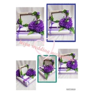 gubahan frame mas kahwin sahaja(purplewhite)