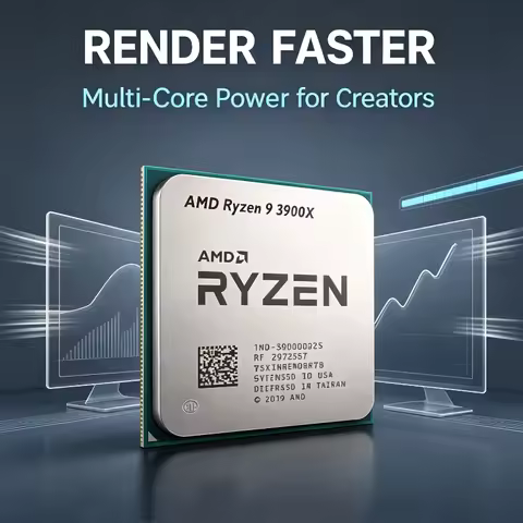 AMD Ryzen 9 3900X Computer Processor 3.8GHz Up To 4.6GHz Socket AM4 Desktop CPU For PC Build