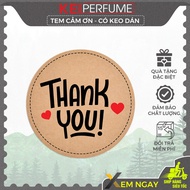 84 Thank You Stickers, Round Thank You 24mm x 24mm Vintage Kraft Decal With Strong Adhesive-T01