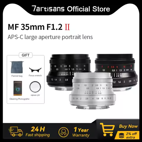 7artisans 35mm F1.2 Mark II APS-C Large aperture Prime Lens For Olympus&Panasonic M4/3 GH1 Sony E ZV