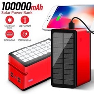 Real 100000 mAh Solar Power Bank Large Capacity Portable Charger External Battery Fast Charger Outdoor Camping Trips Lights 100% actual photos of our customer's order