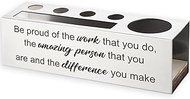 Vivopisew Be Proud of the Work You Do Motivational Pencil Holder, Stainless Steel Pen Cup Desk Organ