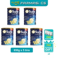 Good Morning Gsure 850g x 5 Tins EXP:08/2027 FREE 2 Random + 4 Random Sachets