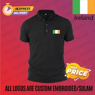 AMAZING IRELAND FLAG EMBROIDERY (SULAM) DESIGN 200GSM COTTON COLLAR SHIRT