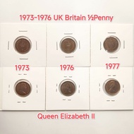 1/2Penny Half Penny Coins Normal 1971-1976 UK Britain Queen Elizabeth II Duit Syiling Lama