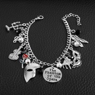 Ready Stock#The Phantom Of The Opera Phantom Opera Guitar Rose Mask Piano Combination Bracelet 0423h