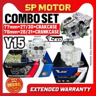 3in1 COMBO SET FOR Y15 77mm LINER BLOCK + 27/30 BILLET HEAD 78mm BLOCK + 28/30 CYLINDER HEAD + CRANK
