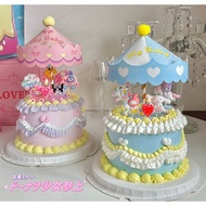 Carousel Cake Decoration Sign Doll Equipment ••