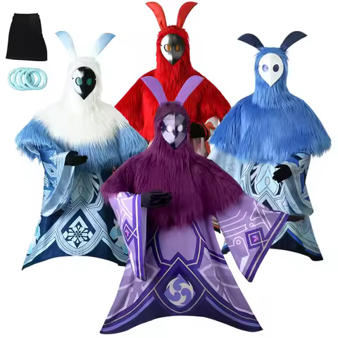 Genshin Impact Cosplay Ice Attribute Abyss Mage Costume Cos Suit Props Armweapons Mask Halloween Par