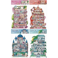 PupuMiao 4 Set Buku Pemandangan Pelekat 3D Besar untuk Terapi Pelekat Dewasa DIY Pemandangan Rumah I