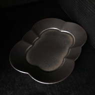 【陶瓷盤】侘寂雲朵長盤 侘寂風雲朵陶瓷長盤/主餐盤- 白茶/窯黑