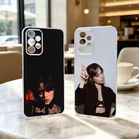Wednesday Jenna O-Ortega Actor Phone Case Transparent Silicone Soft For Samsung S25,S24,S21,S22,S23,