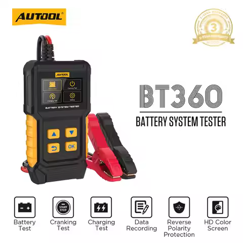 AUTOOL BT360 12V Car Battery Tester Analyzer CCA BCI Cranking Charging Scanner Digital Auto Automoti