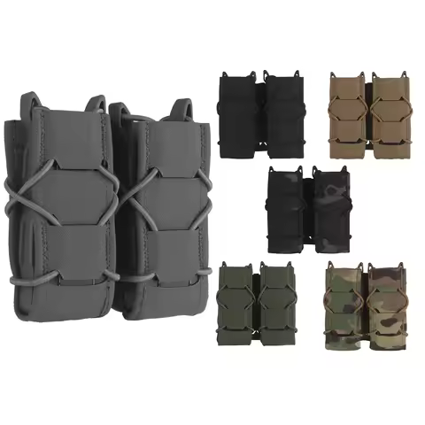 Tiger V2 Pistol Double Mag Pouch Hand gun 9mm 10mm .40 .45 .357 Magazine Carrier Also for Flashlight