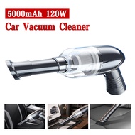 5000mAh 120W Car Vacuum Cleaner Pure Copper Motor Running HEPA Filter 120ML Dust Collection Compartment for Furniture Offices